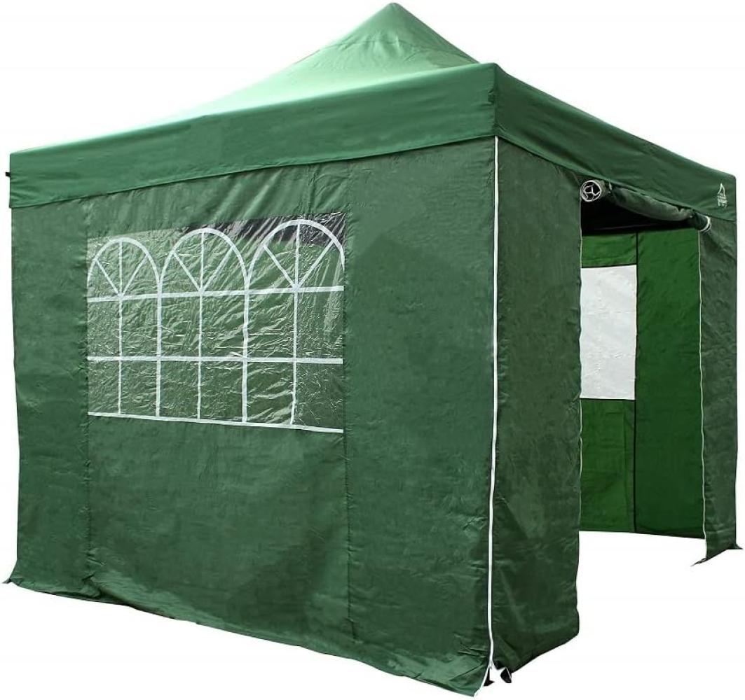 All Seasons Gazebos 3x3m vollständig wasserdichtes Faltpavillon mit 4 Seitenteilen - Grün Bild 1