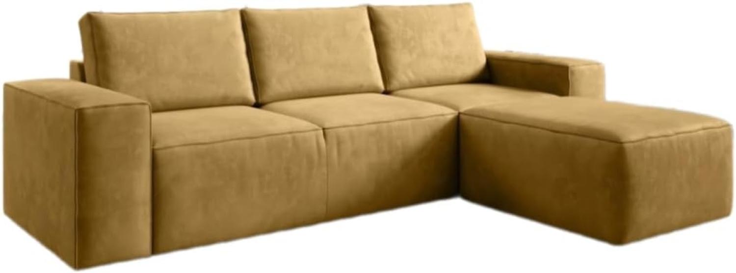 Designer Sofa Solaris mit Schlaffunktion und Stauraum Senf Rechts Bild 1