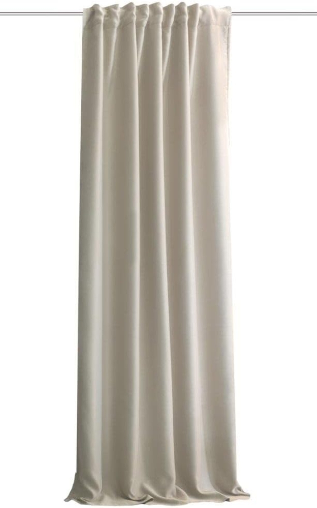 HOMEbasics | Akustikvorhang Uni | ACUSTICO | Lärm-, Hitze-, Kälte- und Zugluft-Schutz + abdunkelnd | Natur | 160 x 135 cm Bild 1