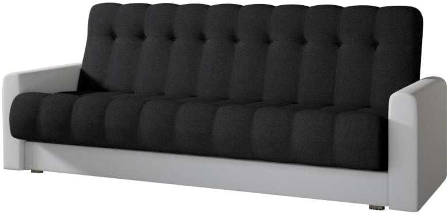 Designer Sofa Vido mit Schlaf- und Klappfunktion Weiß/Schwarz Bild 1