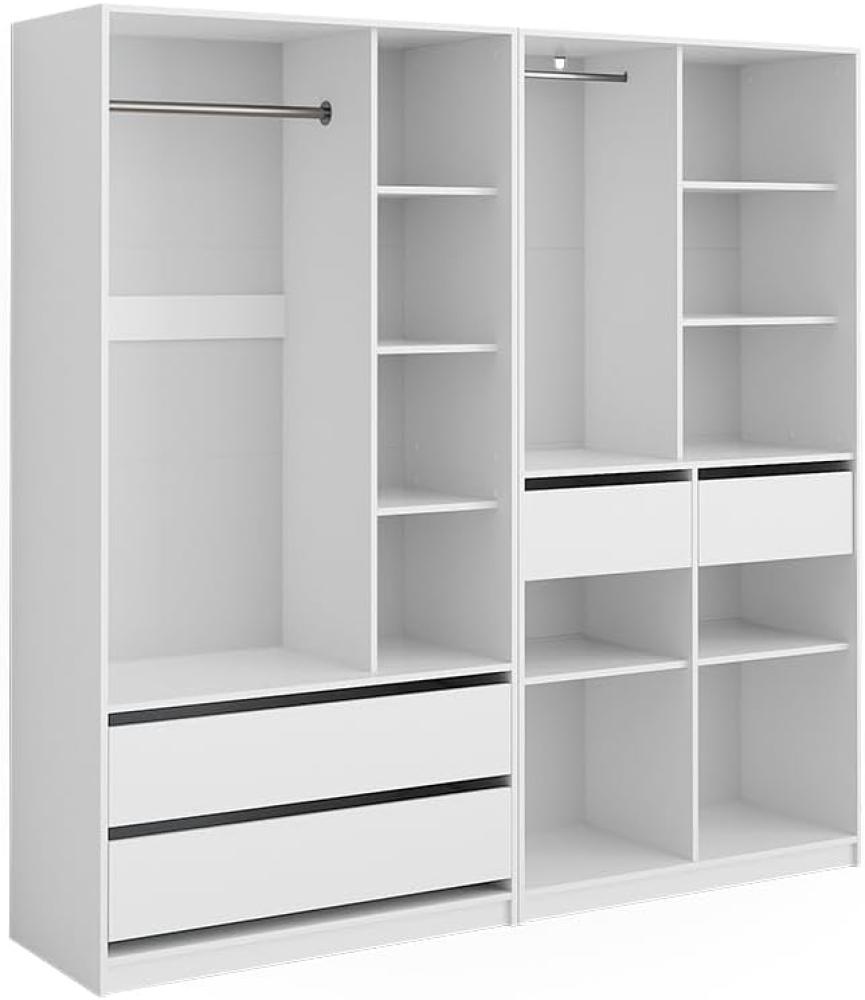 Vicco Kleiderschrank Elmo Weiß 100 x 200 cm Set mit 2 Teile Bild 1