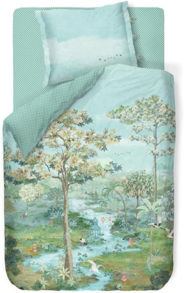 Pip Studio Perkal Bettwäsche Pip Paradise Green 155X220 155x220 cm + 1 x 80 x 80 cm 1 Bettbezug, 1 Kissenbezug Grün Bild 1