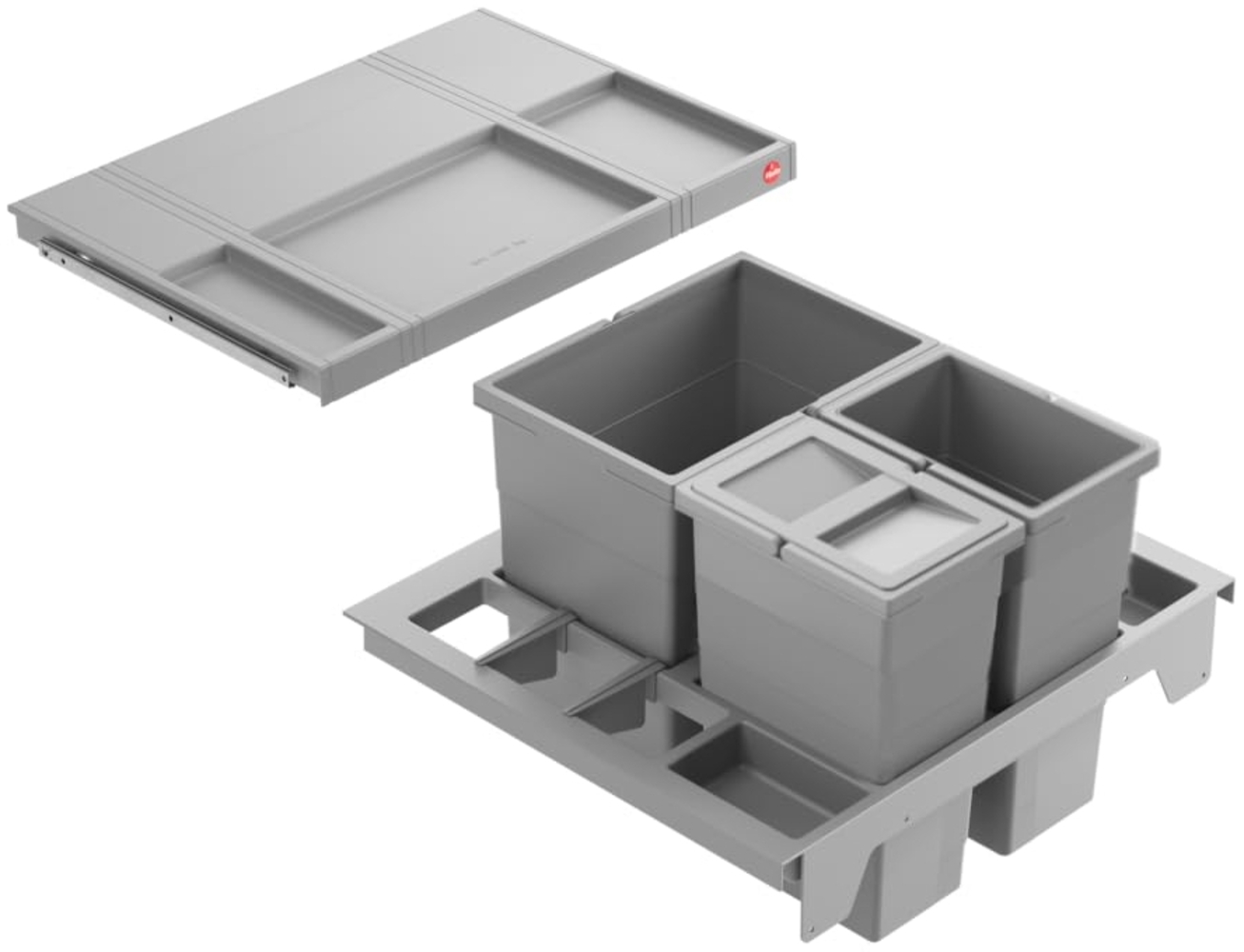 Hailo 3620611 Abfallsorter SEPARATO K 60, 34 (1x18 + 2x8) Liter / Hailo XS Inset 60.3/34 für 60 cm SB Bild 1