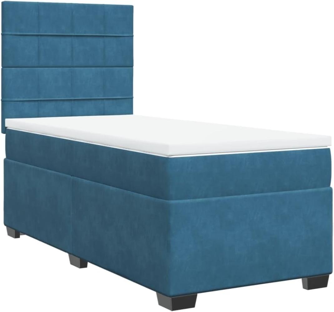 Boxspringbett mit Matratze Blau 90x200 cm Samt 3290814 Bild 1