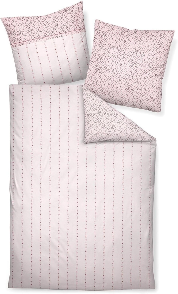 Janine Edelflanell Bettwäsche 2 teilig Bettbezug 135x200 cm Kopfkissenbezug 80x80 cm Chinchilla S 78007-01 rosé Bild 1