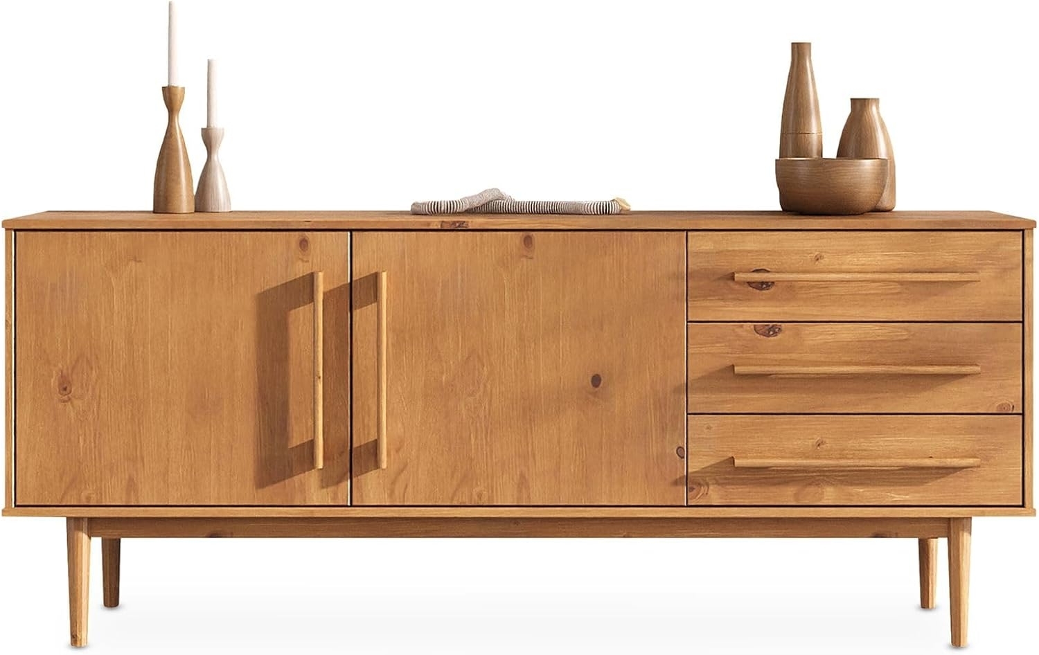 IDIMEX Sideboard TECCA, Wohnzimmer Kommode mit Türen 3 Schubladen Massivholz Eiche farben Bild 1