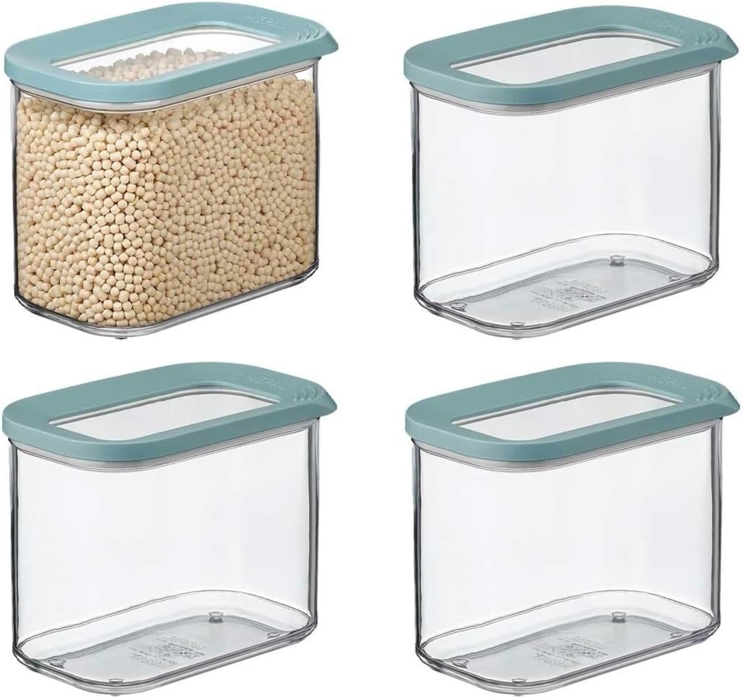 MEPAL | Modula Vorratsdosen Set | 1000 ml | Nordic Green | 4-teilig | ideal zur Aufbewahrung von trockenen Lebensmitteln | Frischhaltedose Bild 1