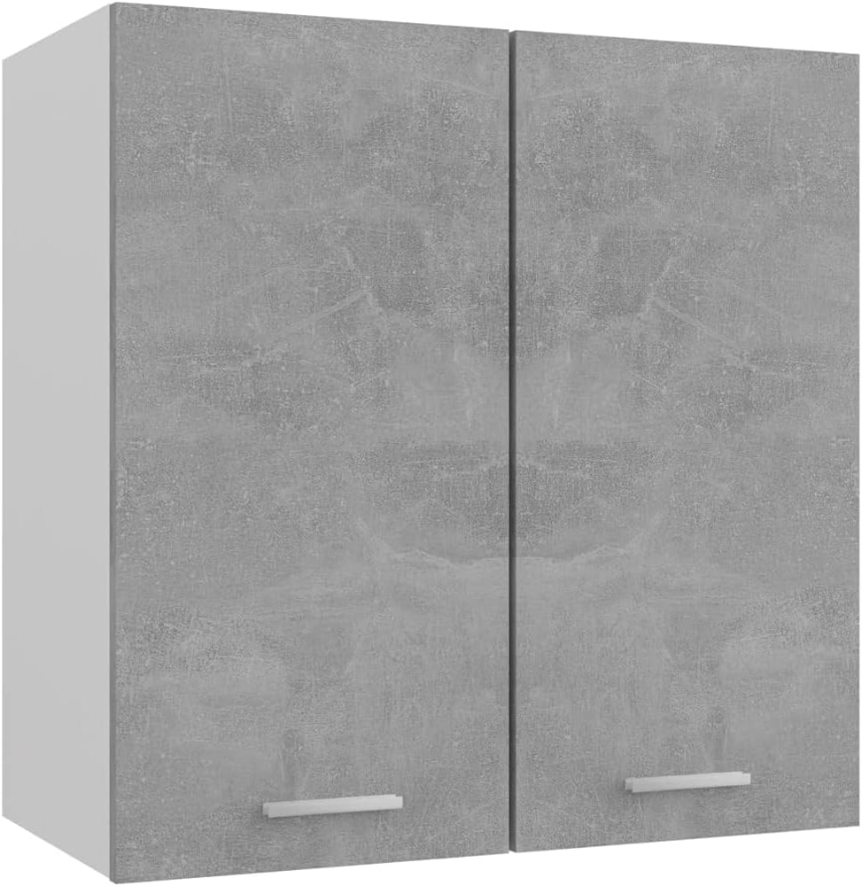 vidaXL Hängeschrank 2 Regalböden Küche Schrank Einbauküche Küchenzeile Küchenmöbel Oberschrank Küchenschrank Betongrau 60 x 31 x 60 cm Holzwerkstoff Bild 1