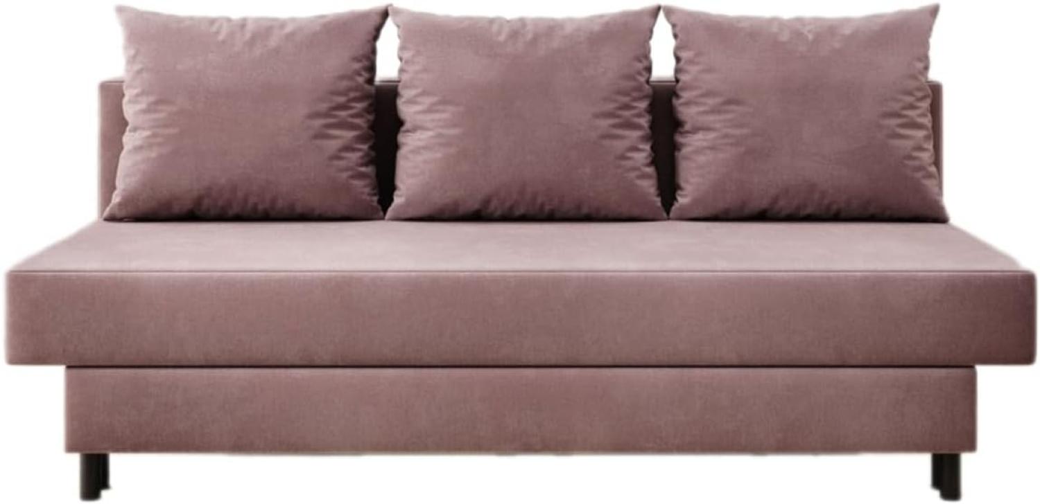 Designer Sofa Lino mit Schlaffunktion Samt Rosé Bild 1