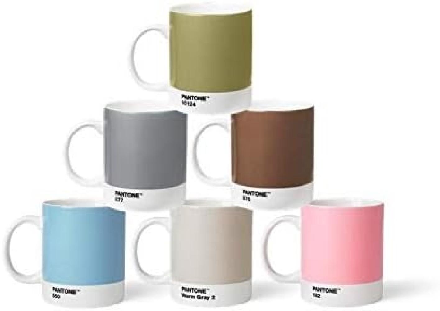 Pantone BecherSet2 Porzellan Becher 6er-Set, 6 Kaffeetassen à 375 ml, coffee, mit Henkel, spülmaschinenfest, Pastell-und Metallfarben, Pastell & Metall Bild 1