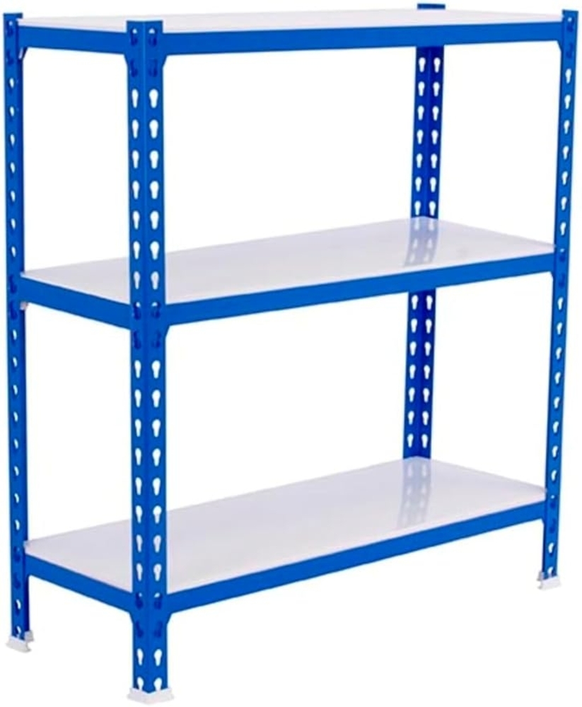 Simonrack Schwerlastregal, Lagerregal, 100 x 110 x 50 cm, Metallregal, Kellerregal, Biegestelle 200 kg, 3 Fachböden, Blau/Weiss - Simonclick Bild 1