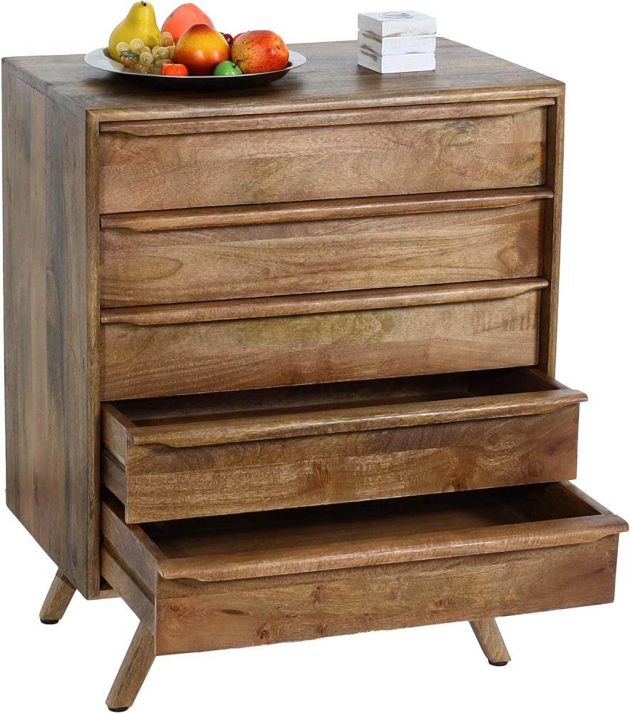 Highboard HWC-L96, Kommode Sideboard Schrank Schubladen Massiv-Holz Mango 81x65x43cm MVG-zertifiziert Bild 1