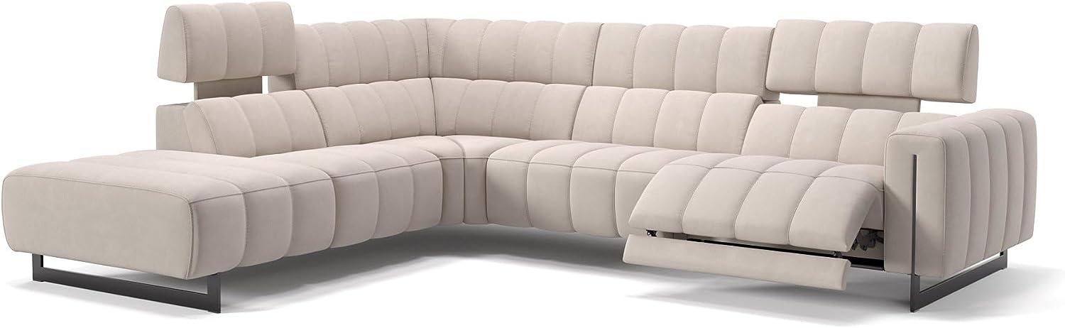 Sofanella Wohnlandschaft Veneto Stoff Ecksofa Couch in Creme M: 306 x 281 Breite x 101 Tiefe Bild 1