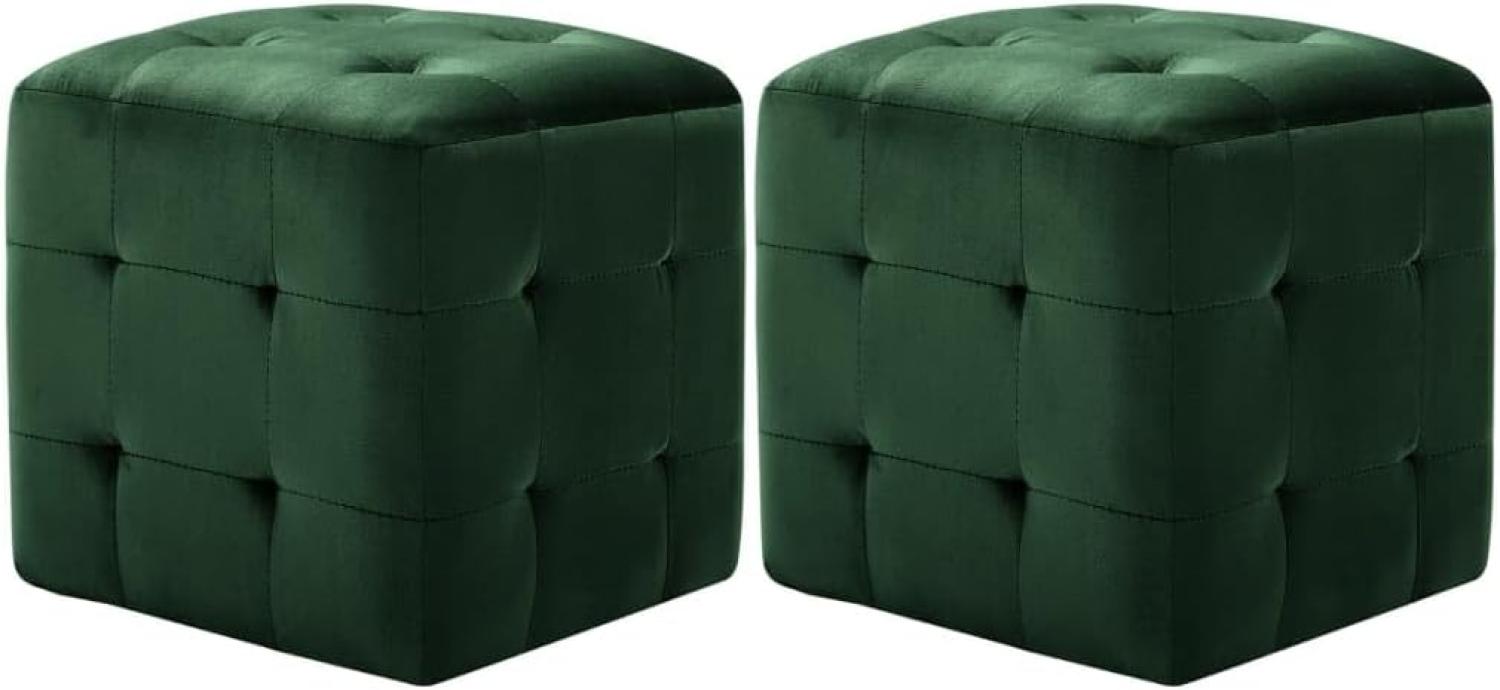 vidaXL Pouf 2 Stk. Grün 30x30x30 cm Samtstoff 278387 Bild 1