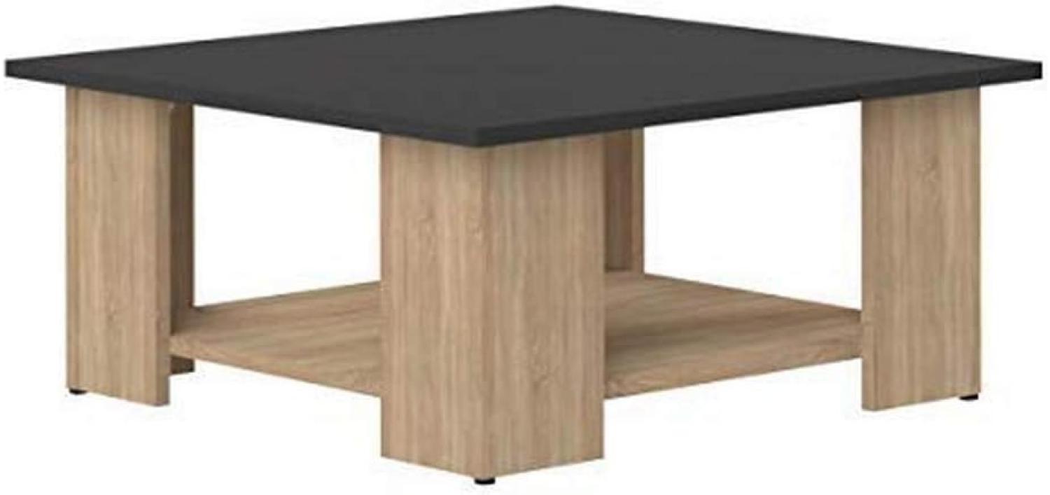 Temahome Couchtisch Square 67 x 67 cm, Eiche und Schwarz, 67 x 67 x 30,5 cm (BxTxH) Bild 1