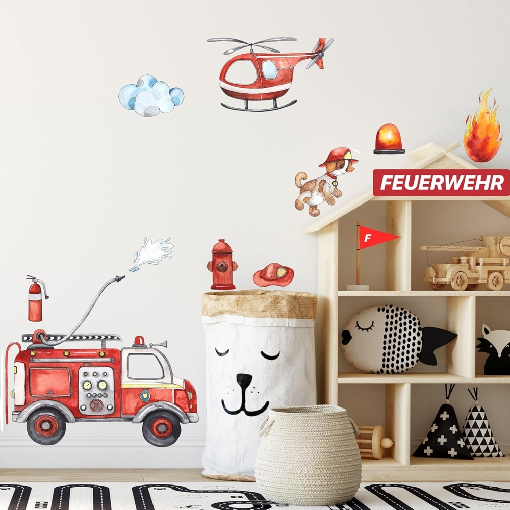 WANDKIND Wandtattoo Feuerwehr Set V246, selbstklebend Bild 1