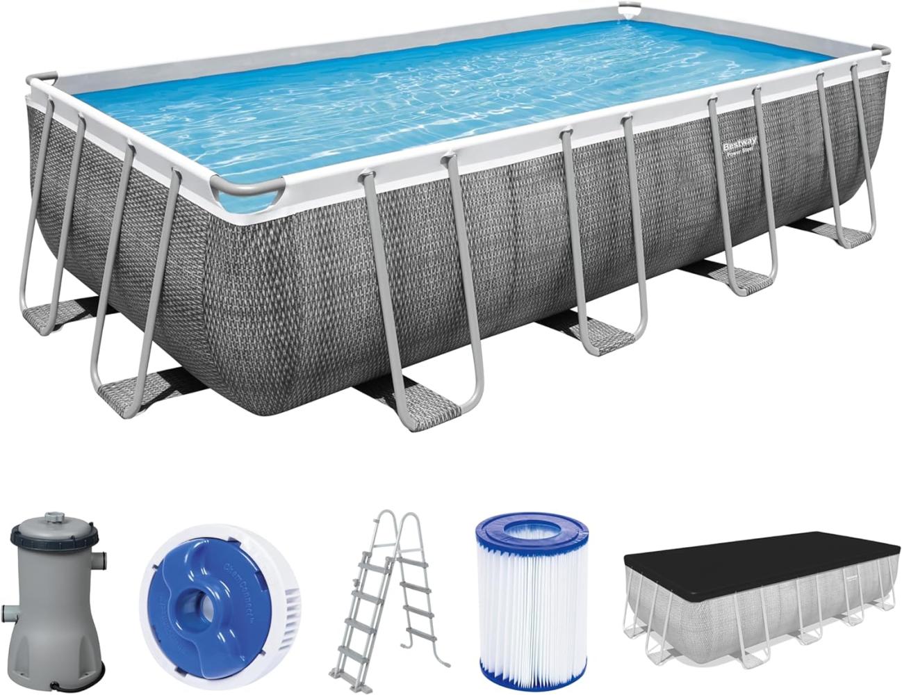 Bestway Power Steel Swimmingpool-Set Rechteckig 488x244x122 cm 92865 Bild 1