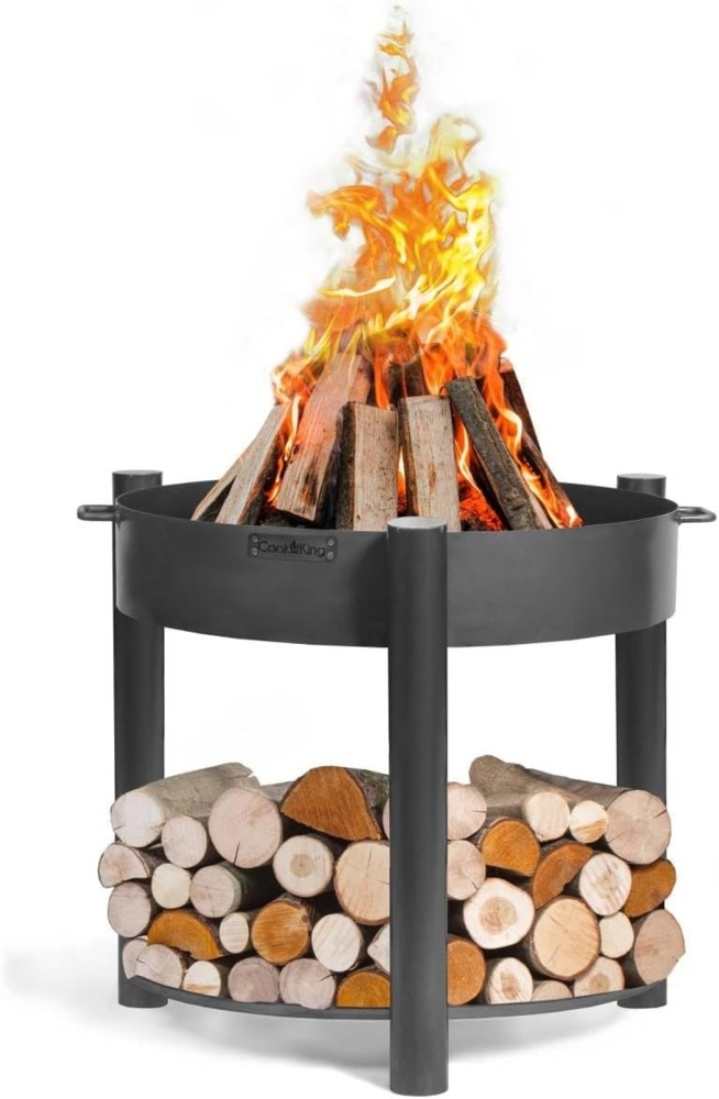 'Montana 60 cm' Feuerschale hoch, Rohstahl Stahlgrau, Ø 60x80 cm Bild 1