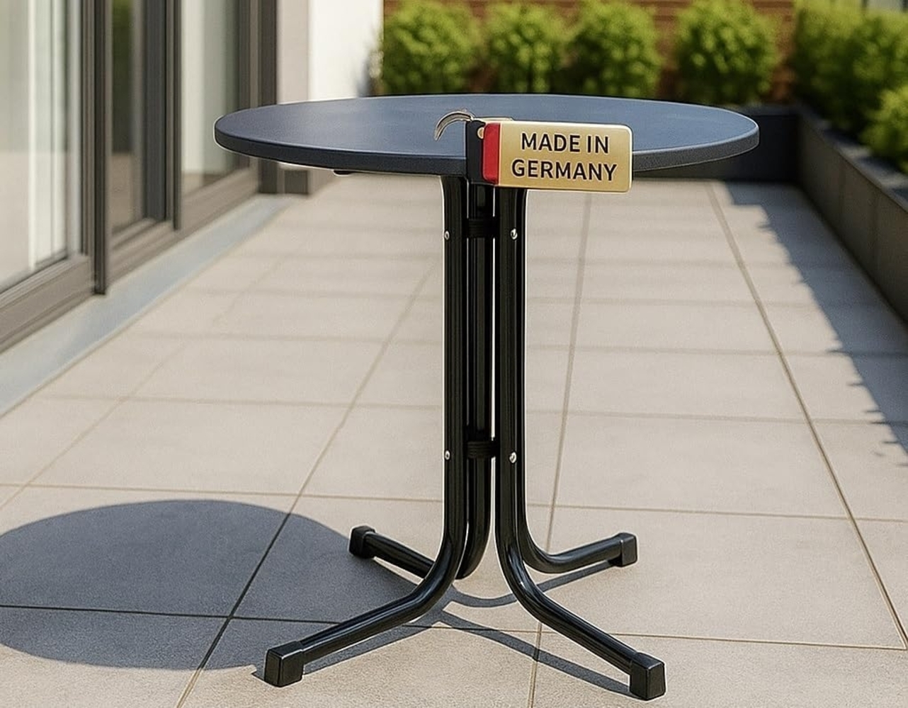 Gardissimo Gartentisch Deep 80 cm rund Klapptisch Balkontisch wetterfest klappbar (Packung, 1 Tisch), Made in Germany klappbar wetterfest Bild 1