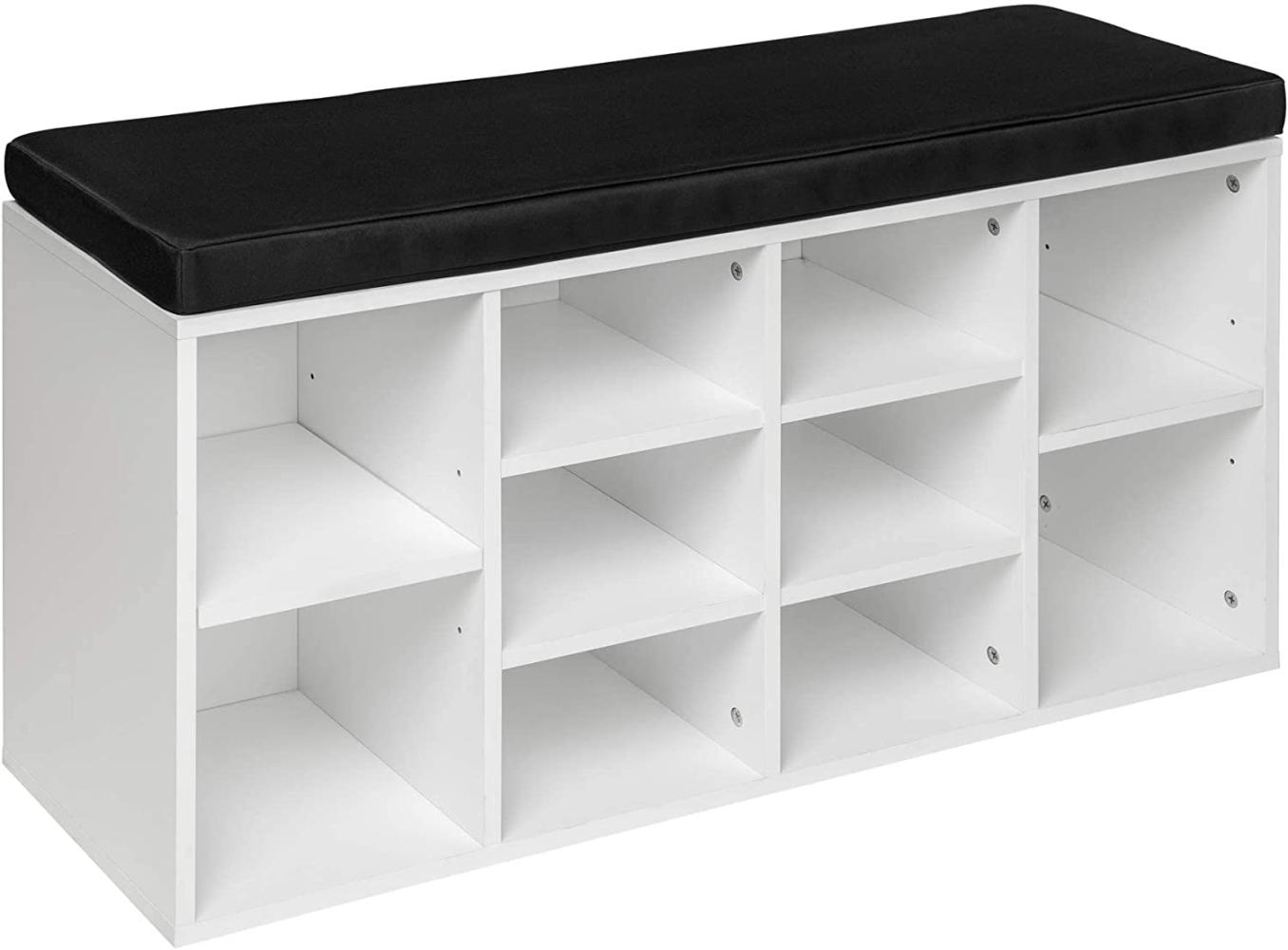 tectake Schuhschrank Max (Set mit Schrank+Kissen, 1-St, inkl. Sitzkissen) für 10 Paar Schuhe Bild 1