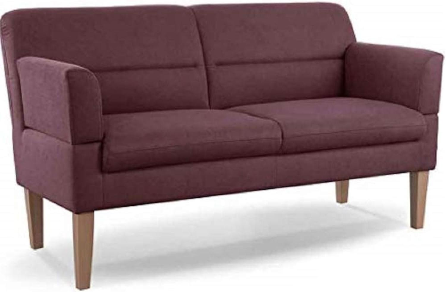 CAVADORE 2,5-Sitzer Küchensofa Kira / Sitzbank für Küche, Esszimmer oder Wohnküche inkl. Armteilverstellung / Leichte Fleckenentfernung dank Soft Clean / 168 x 94 x 81 / Flachgewebe: Weinrot Bild 1