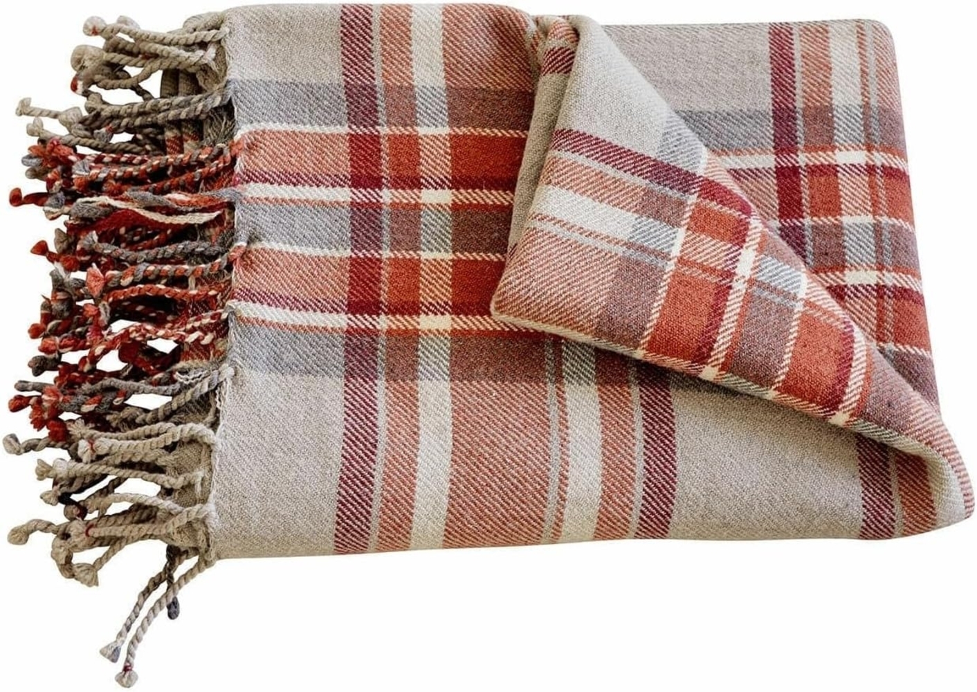 Mirabeau Tagesdecke Plaid Tartan rot/beige Bild 1