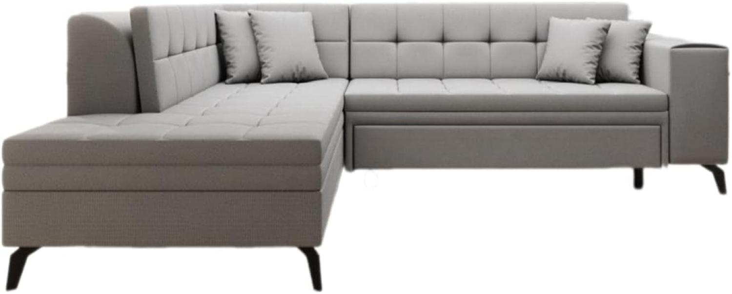 Designer Sofa Lania mit Schlaffunktion Stoff Grau Links Bild 1