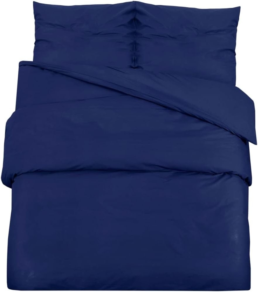 vidaXL Bettwäsche-Set Marineblau 240x220 cm Baumwolle 136144 Bild 1