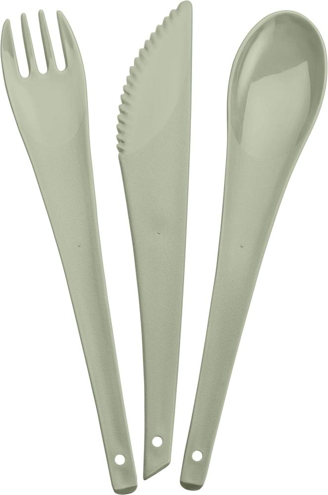 Koziol Rio Besteck-Set, 3-tlg, Löffel, Gabel, Messer, Besteck, Kunststoff, Eucalyptus Green, 19 cm, 3036655 Bild 1