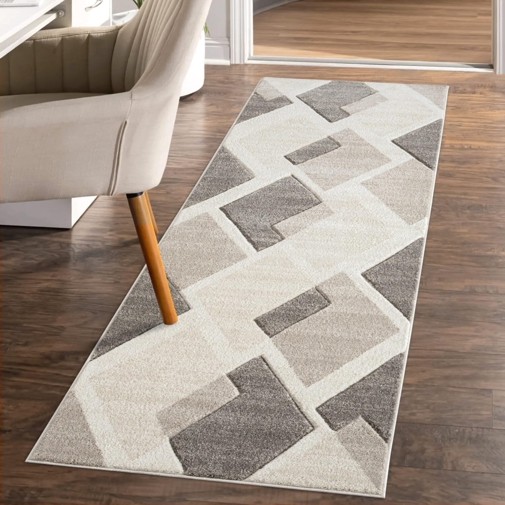 Carpet City Läufer BONITO7167, rechteckig, Höhe: 11 mm, Flachflor, Hochtief-Muster/ 3D-Effekt, Geo-Muster, für Wohnzimmer Bild 1