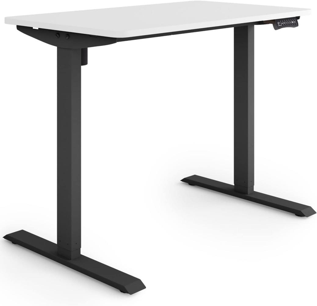 ESMART Germany ETX-121BW 100x60cm Weiß Ergonomischer Steh-Sitz-Schreibtisch Stufenlos elektrisch höhenverstellbar 73,5-123,5cm 3X Memory Aktivitätserinnerung Soft-Start/Stopp Schnelle Montage Bild 1