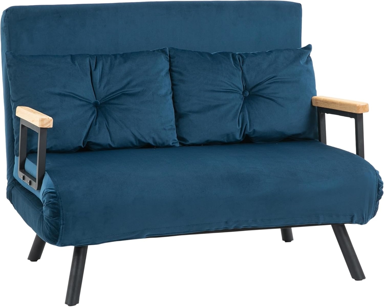 HOMCOM Schlafsofa Polystersofa mit Verstellbarer Rückenlehne und Rückenkissen, Polstersofa 1 Teile, mit Verstellbarer Rückenlehne, Blau, 102 x 73 x 81 cm Bild 1