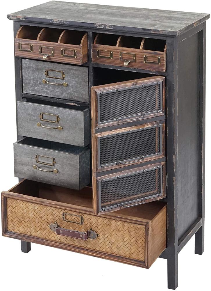 Apothekerkommode HWC-F34, Schubladenschrank, Tanne Holz massiv Vintage Shabby-Look 90x65x32cm Bild 1