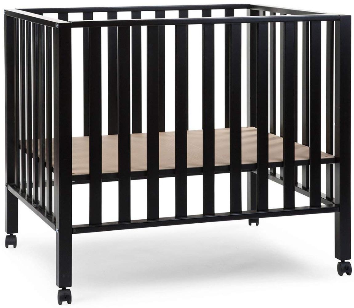 Childhome 'Pia' Laufgitter Buche Schwarz mit Rollen 75x95 cm Bild 1