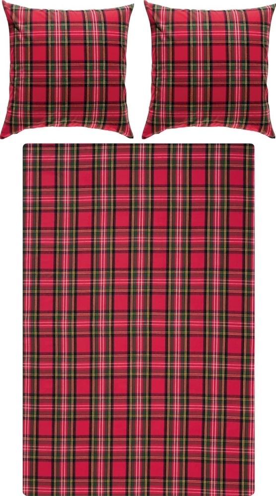 Erwin Müller Bettwäsche Bettwäsche, Biber, 3 teilig, Flanell Karo Bild 1