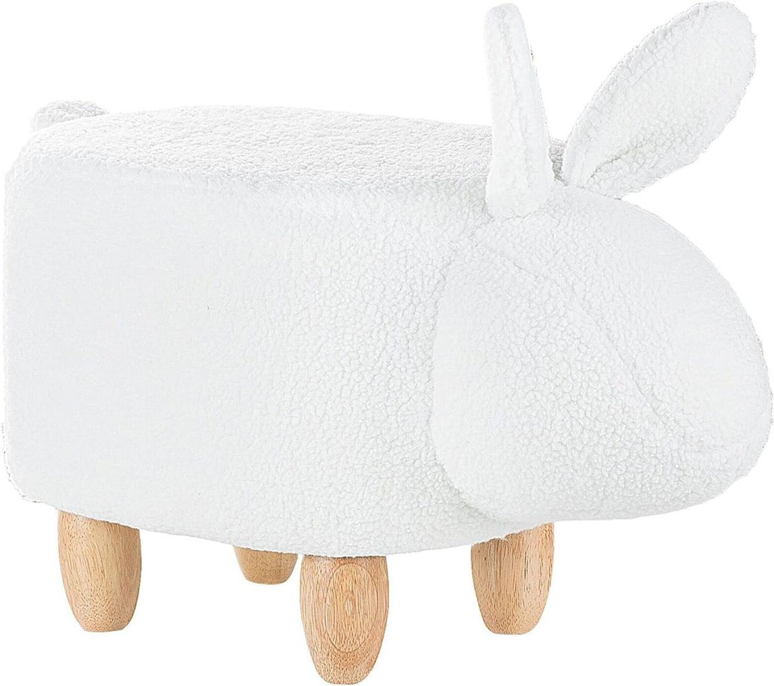 Beliani White pet pouffe BUNNY Bild 1