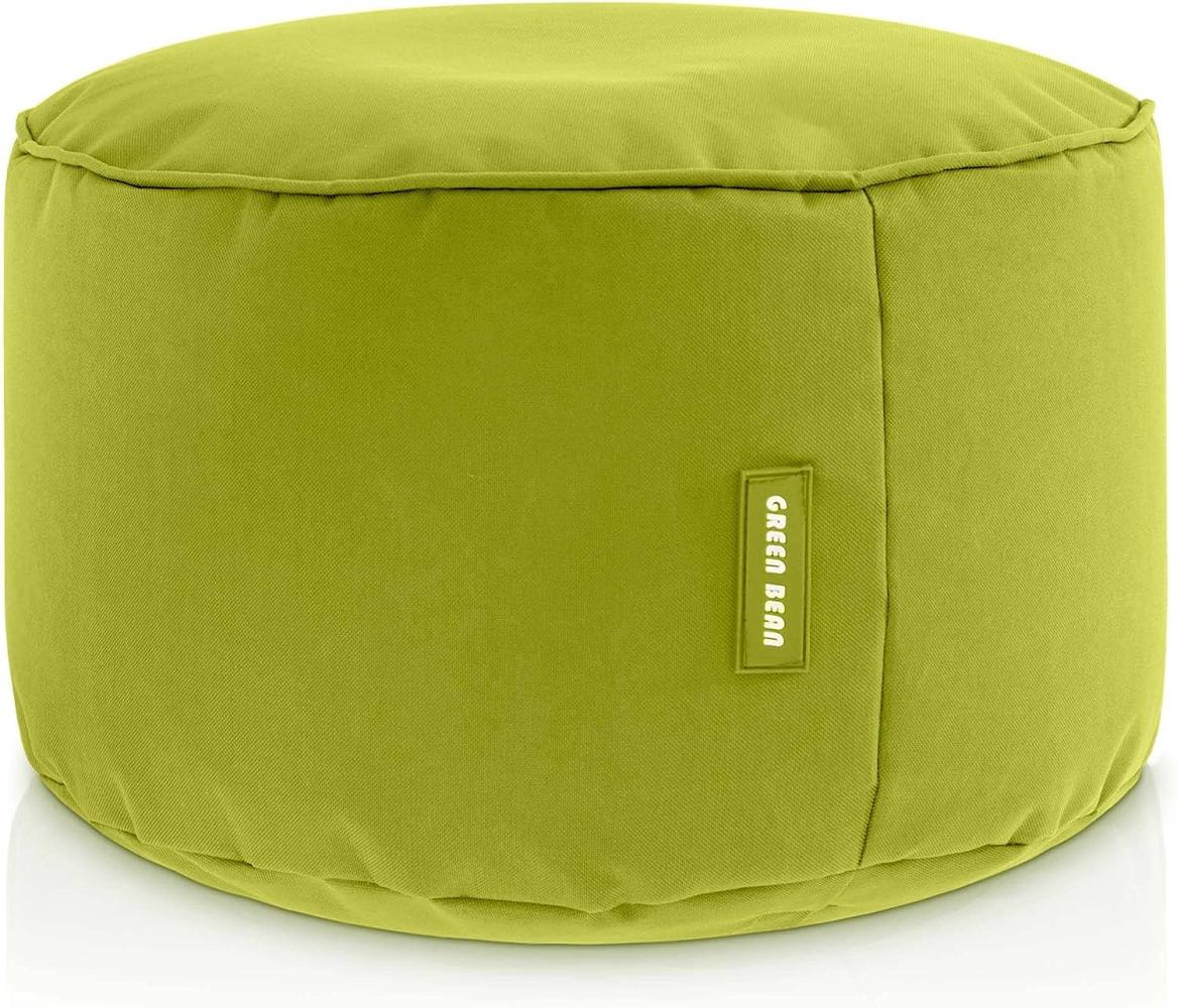 Green Bean© Sitzsack-Hocker 25x45 cm mit EPS-Perlen Füllung - Fußhocker Fußkissen Sitz-Pouf für Sitzsäcke - Bodenkissen für Kinder und Erwachsene - Fußablage Sitzkissen Sitzhocker Grün Bild 1