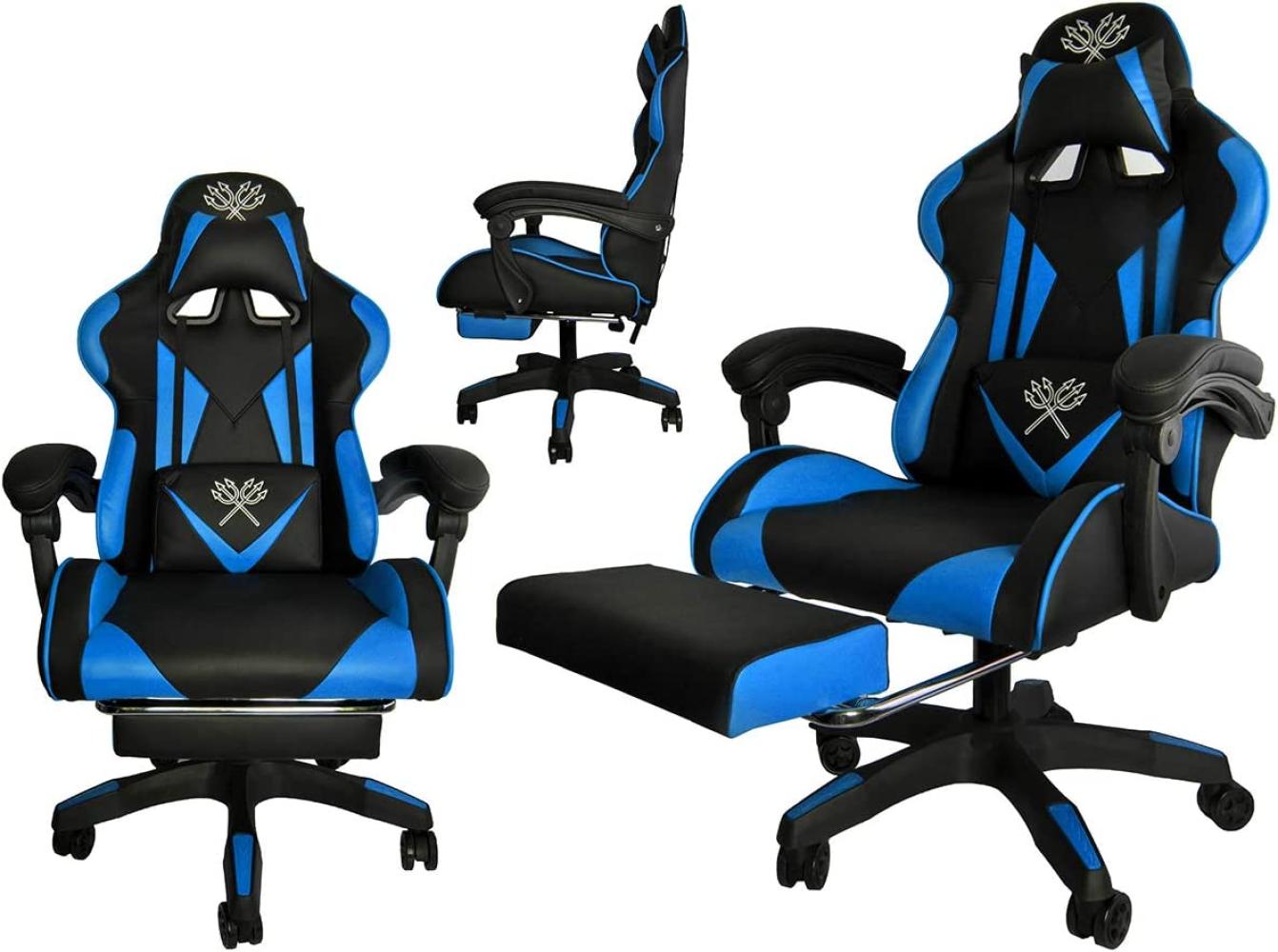 MT MALATEC Gaming Stuhl Bürostuhl Schreibtischstuhl mit Fußstützen Kissen Ergonomisch 8978 Bild 1