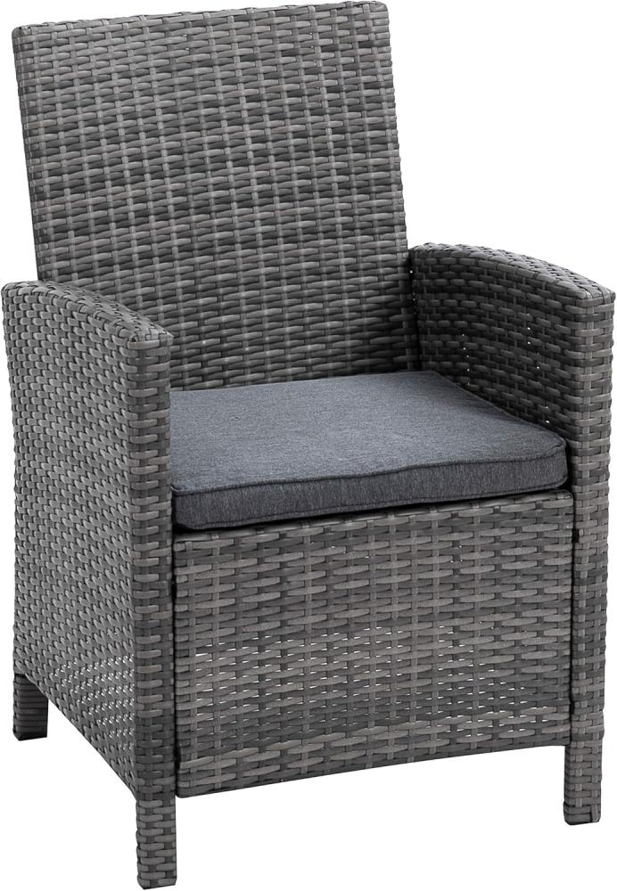 greemotion Polyrattan-Sessel Tessin, Gartensessel mit Kissen, 65 x 90 x 59 cm, Grau Bild 1