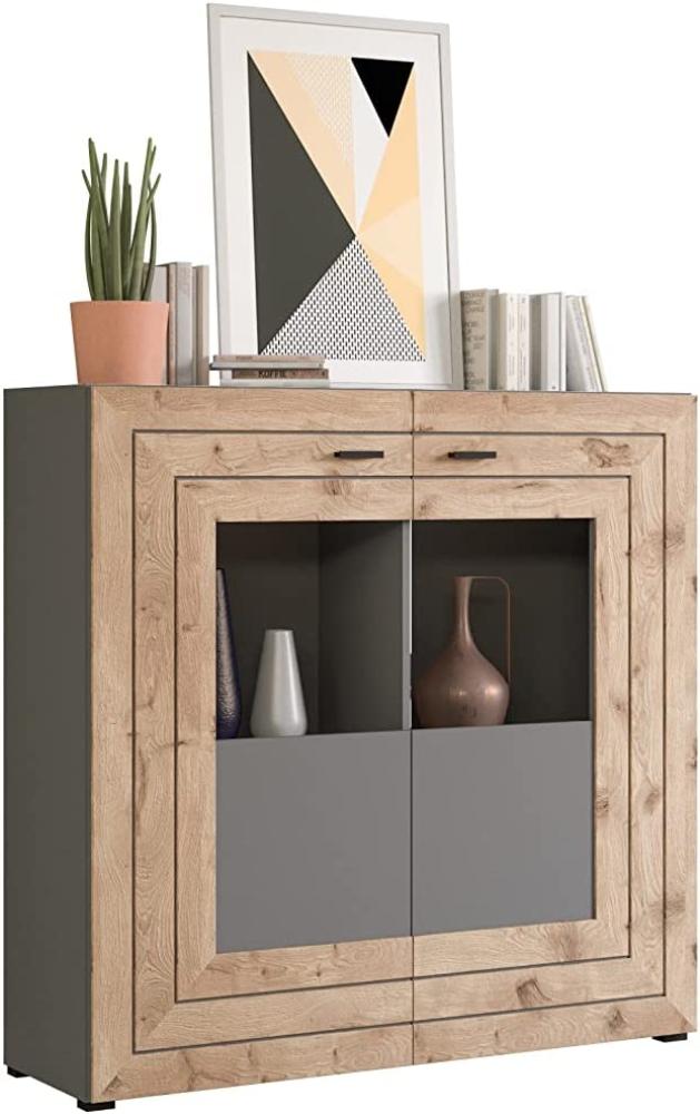 Highboard Freno - Grau / Nox Oak Bild 1