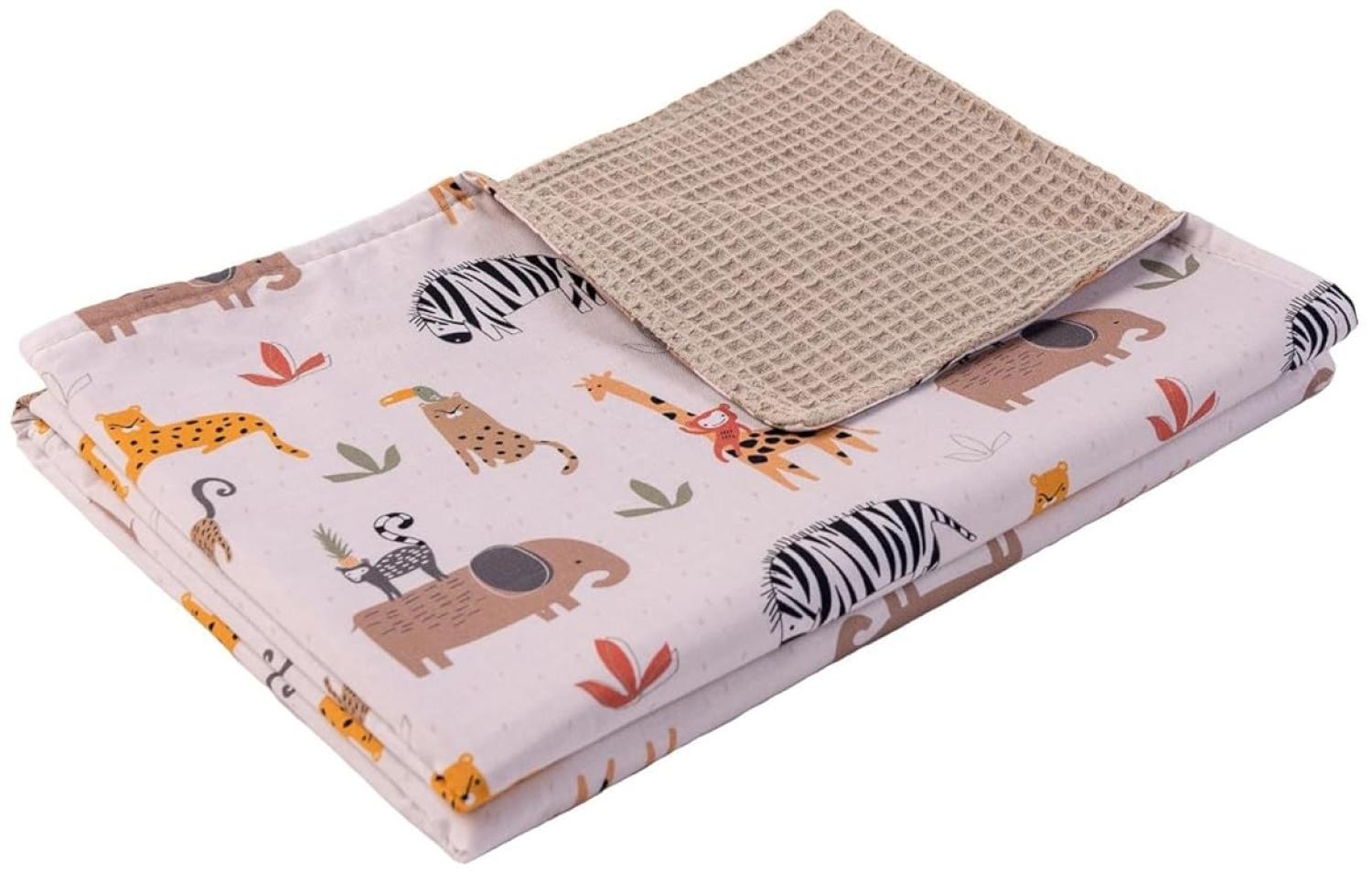 ULLENBOOM ® Babydecke 70x100 cm, Für Winter geeignet, Sand-Savnne (Made in EU) - Baby Decke Neugeborenen, Aus 100% OEKO TEX Baumwolle, ideal für Kinderwagen Bild 1