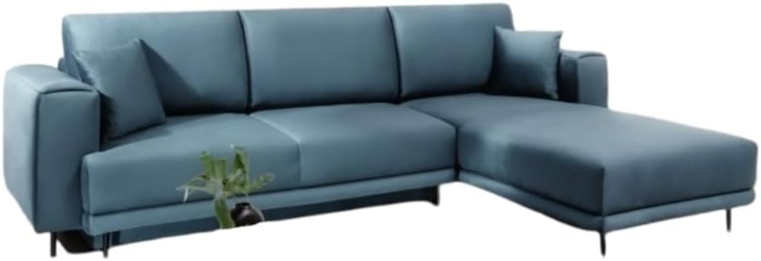 Designer Sofa Diana mit Schlaffunktion und Stauraum Hellblau Rechts Bild 1