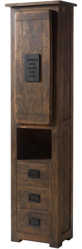 Massivmoebel24 Dreh-/Schwebetürenschrank #479 (Mango 50x35x195 braun lackiert RAILWAY #479) Bild 1