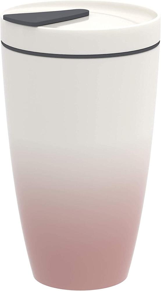 like. by Villeroy & Boch Coffee To Go Becher Powder Premium Porcelain, Silikon, Textil weiß, rosa Bild 1