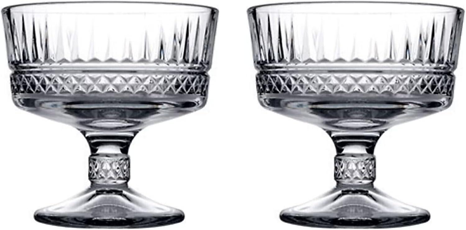 Pasabahce 2er-Set 51749 Elysia Stand-Eisbecher Dessertschale Stand Schale Allzweck Eisbehälter aus Glas Bild 1