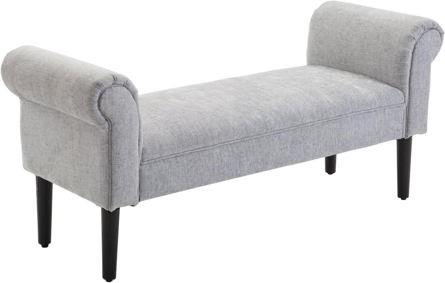 HOMCOM Polsterbank Sitzbank Lounge Sitzhocker Flurbank Bettbank elegant mit gerollten Seiten Leinenstoff Schaumstoff Polyester Hellgrau 132 x 45,5 x 58 cm Bild 1