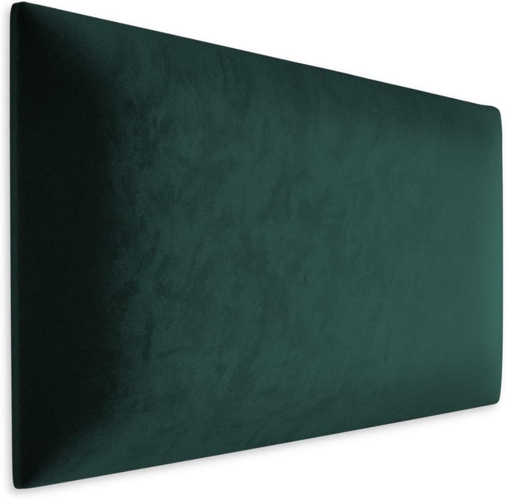Muralo Samt Wandkissen Stoff Polsterpaneel Schlafzimmer Wohnzimmer Bett Wandpolster Bettkopfteil Lendekissen Modern Luxus Gepolstert Polster Paneel (Flaschengrün, 60x30 cm) Bild 1