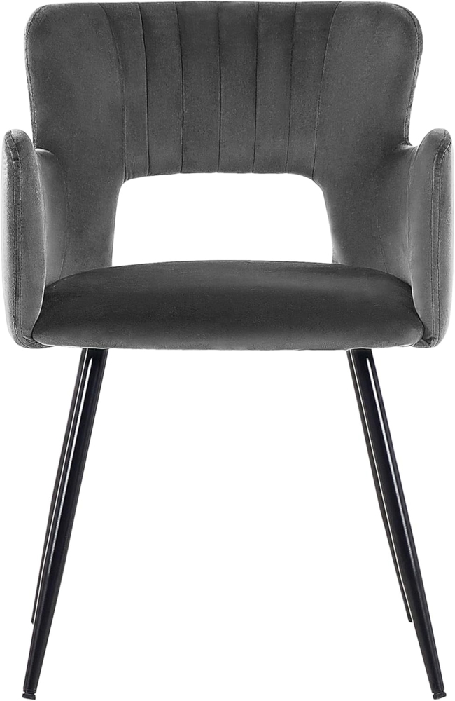 Esszimmerstuhl 2er Set SANILAC Samtstoff Dunkelgrau Bild 1