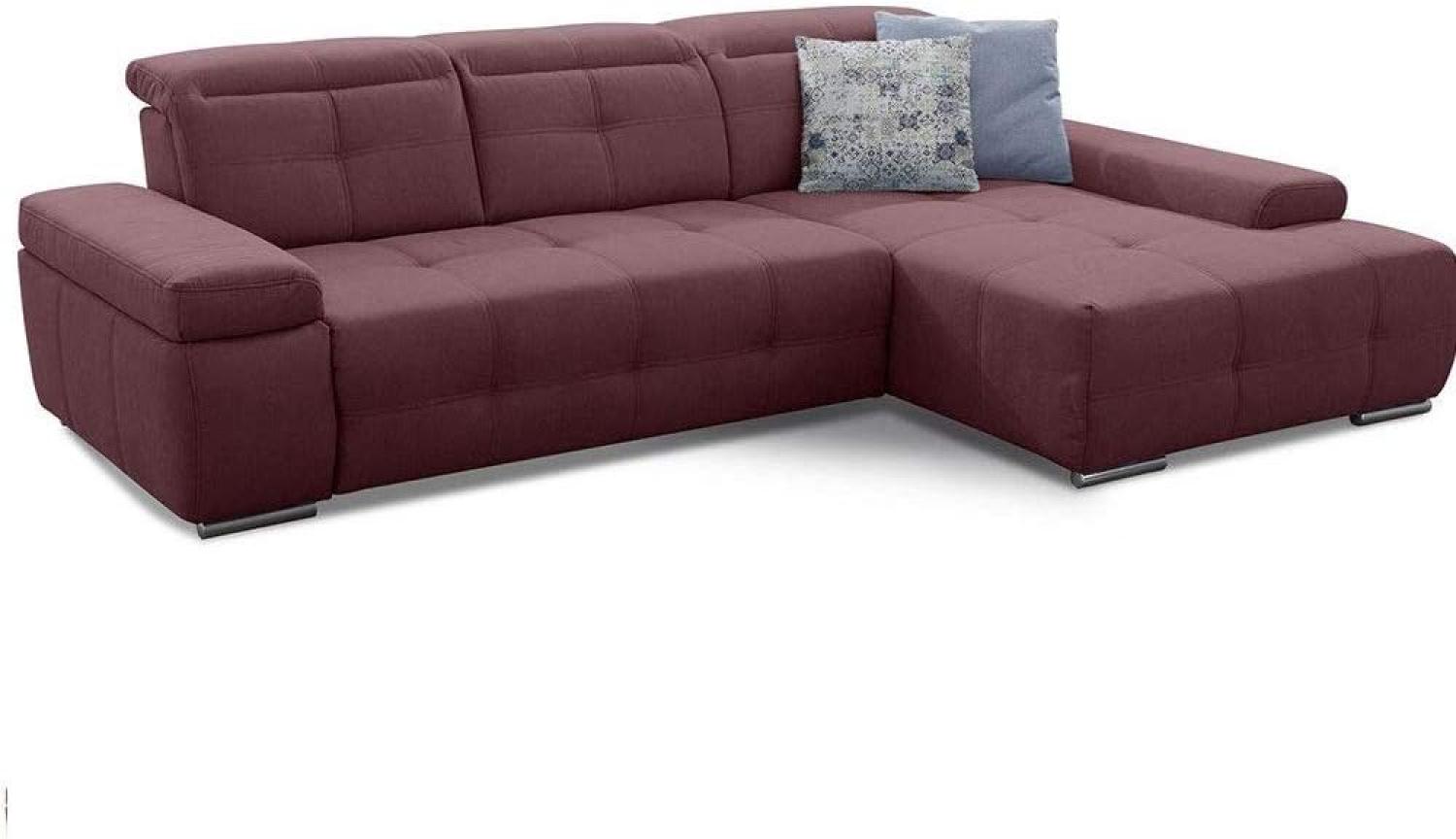 Cavadore Schlafsofa Mistrel mit XL-Longchair, Ecksofa mit leichter Fleckentfernung dank Soft Clean, geeignet für Haushalte mit Kindern, Haustieren, 273 x 77 x 173, rot Bild 1