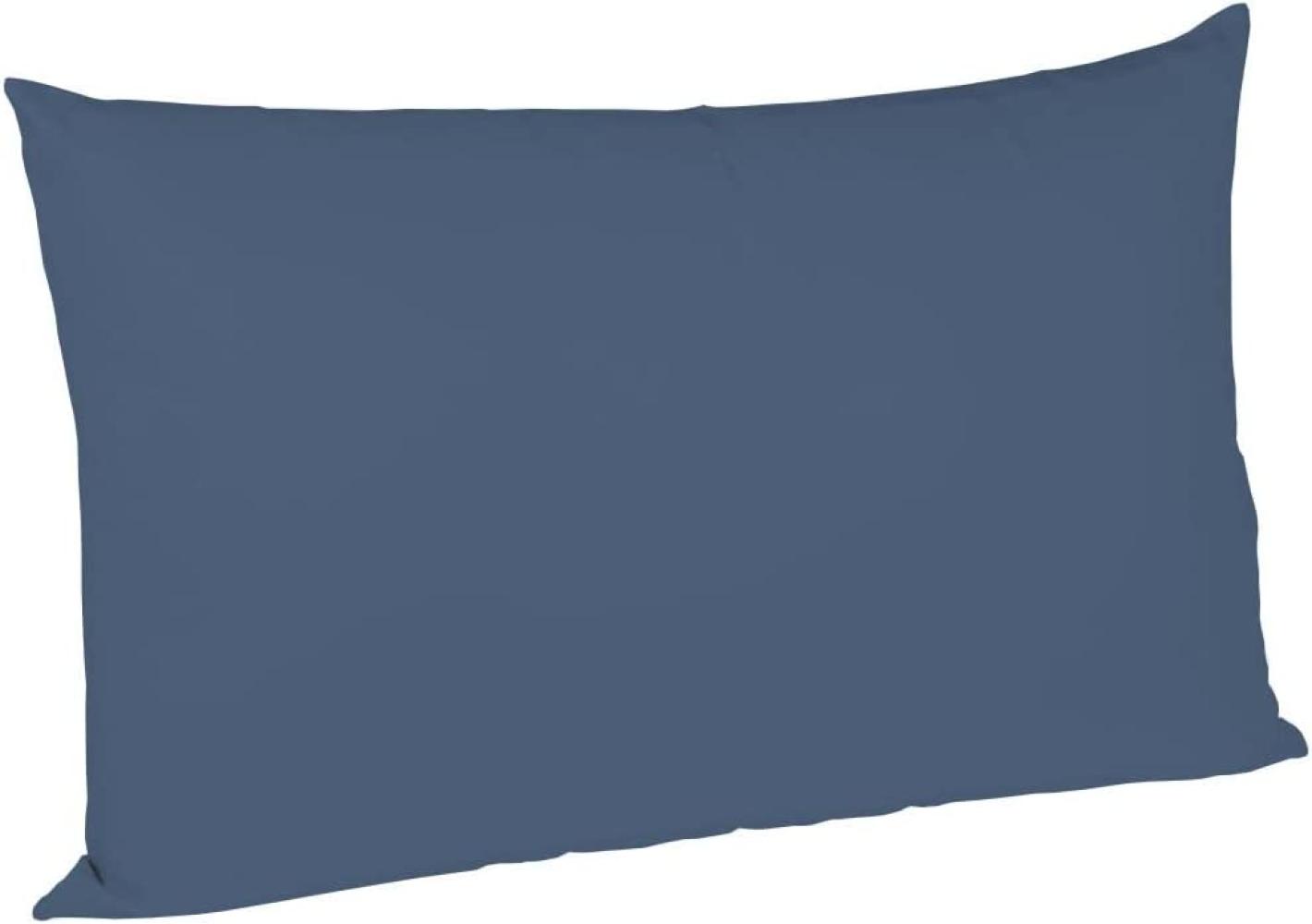 Fleuresse Mako-Satin-Kissenbezug uni colours, Farbe 6073 denim, Größe 50x70 cm Bild 1